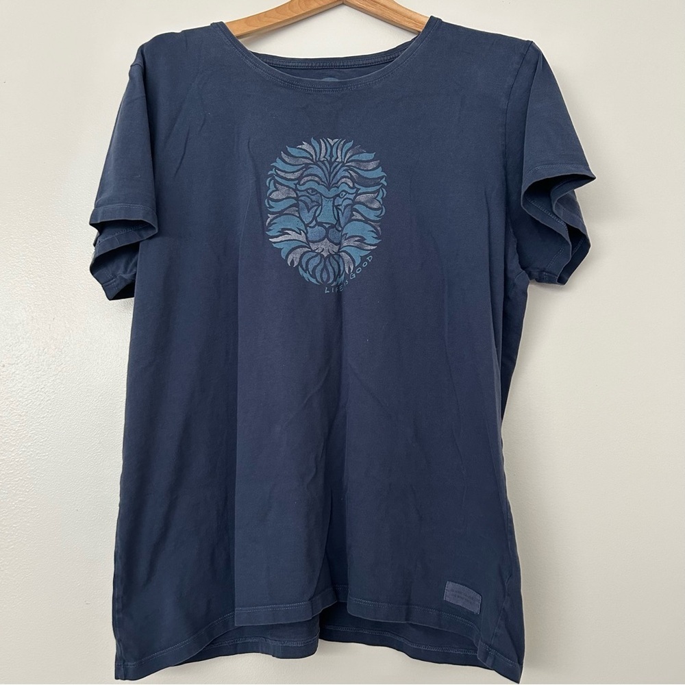Life Is Good blue lion crusher tee XL